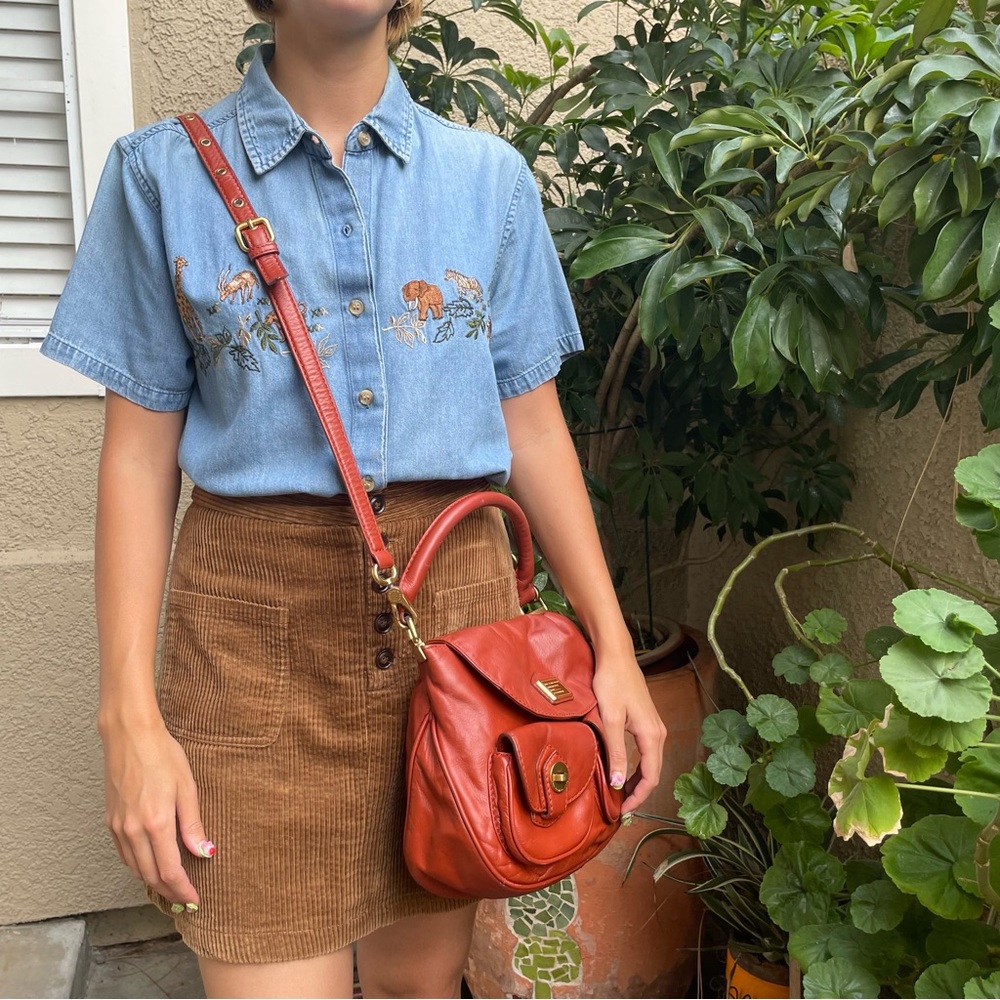 Vintage dusty orange/gold Marc by Marc Jacobs smooth leather crossbody bag